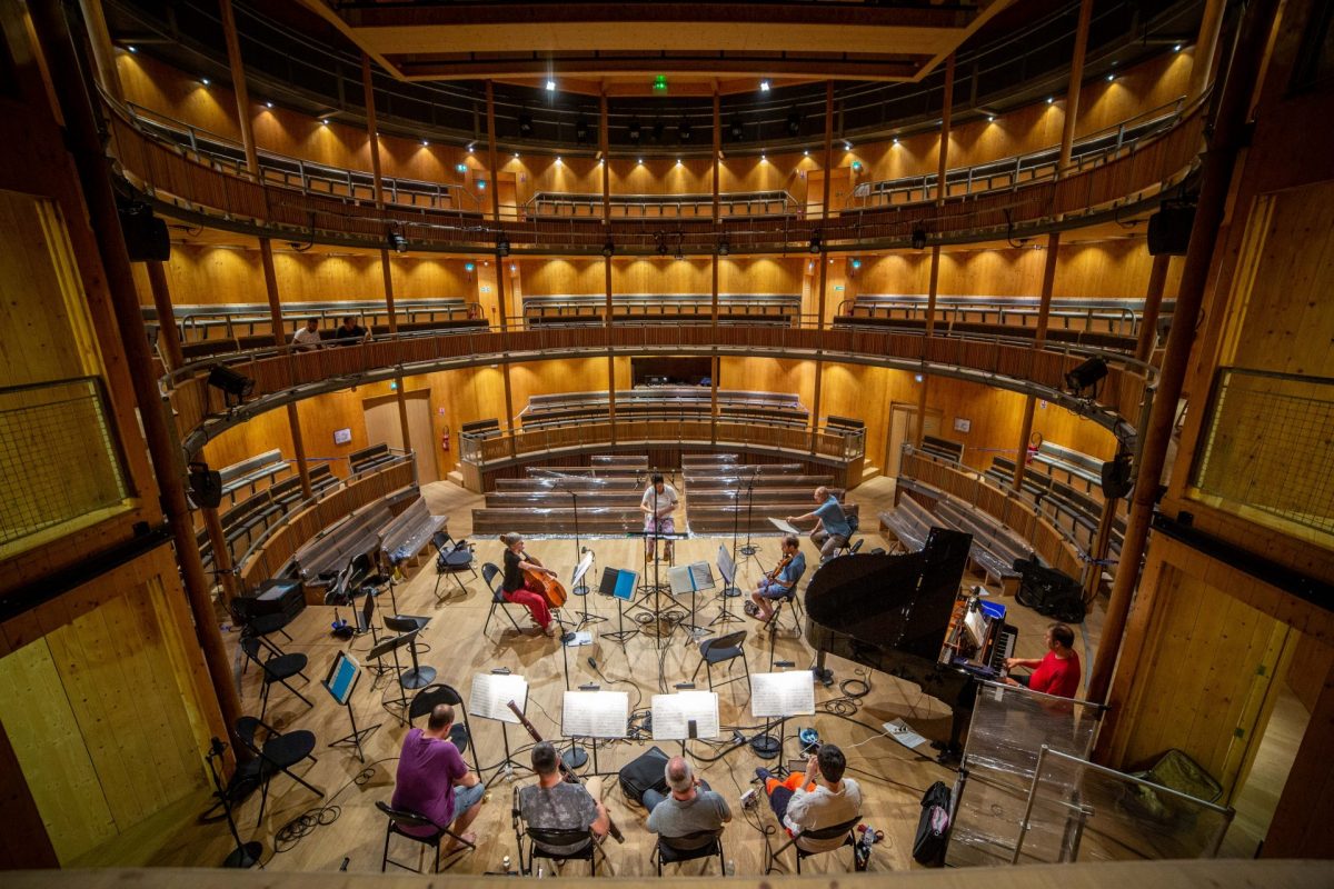 Ensemble Musica Nigella lors de l'enregistrement au Théâtre élisabéthain du Château d'Hardelot en 2019 (photo Gabriele Alessandrini)