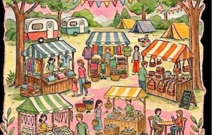 Petit marché artisanal au Camping du Baillons