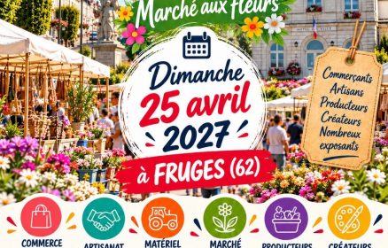 Foire agricole, commerciale et artisanale avec son marché aux fleurs à Fruges