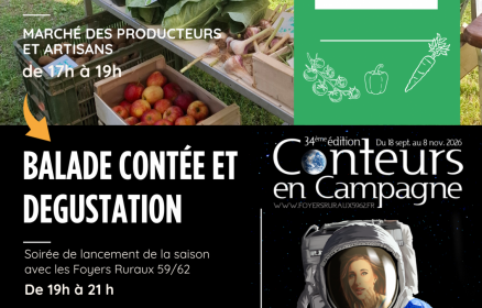Marché des producteurs et artisans et balade contée et dégustation