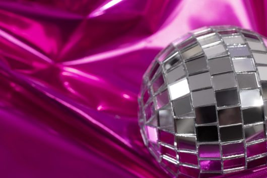 high-angle-disco-globe-pink-paper