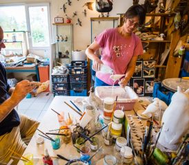 Céramique et raku avec Hélène et Michel